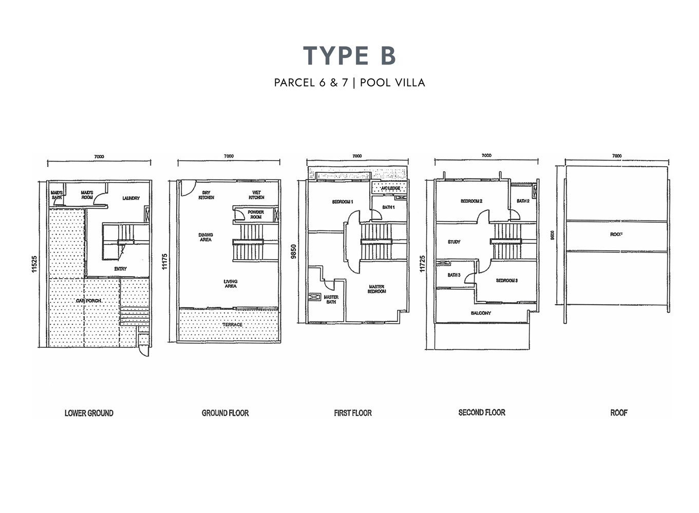 Empire Residence Type B Pool Villa floor plan
